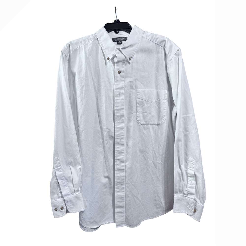 Croft & Barrow Button Down Shirt‎ Wrinkle Resistant Cotton White Large